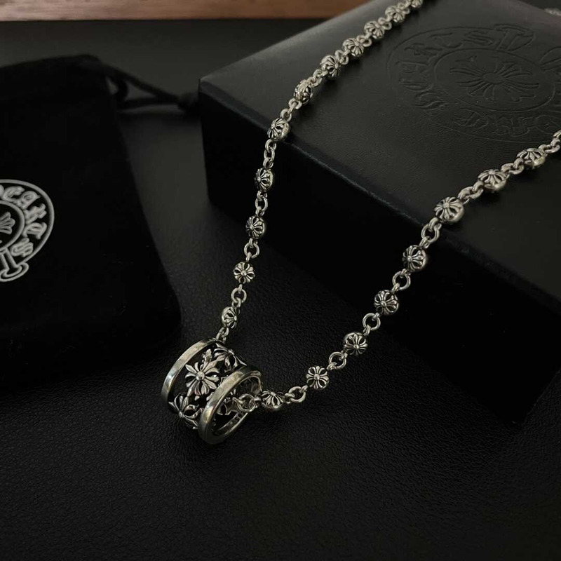Ch*0me heart cross flower hollow ring pendant necklace cro heart style