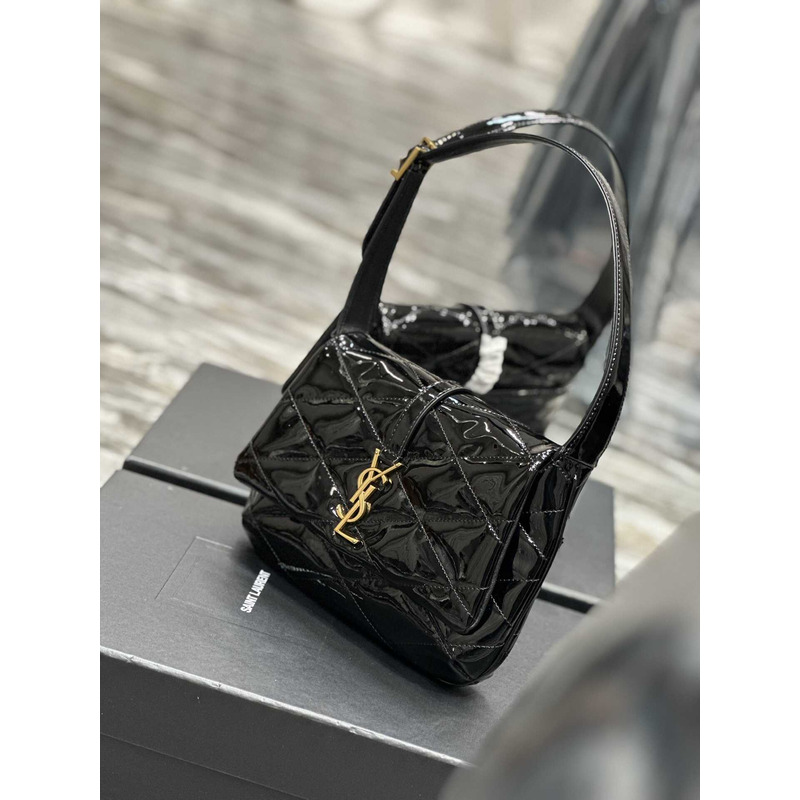 Saint Laurent Le 57 Shoulder Bag In Patent Leather Black